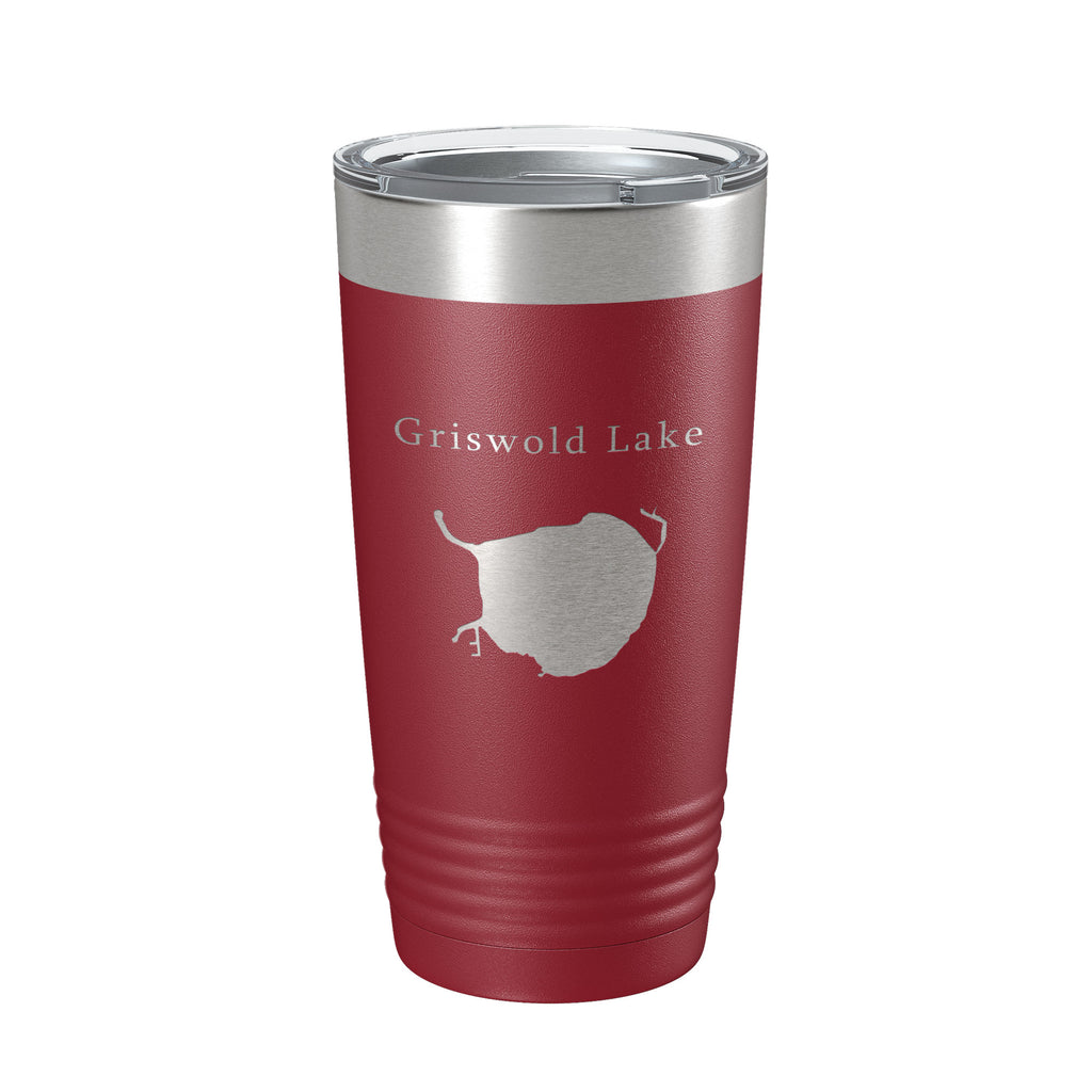 Griswold Lake Map Tumbler Travel Mug Insulated Laser Engraved Coffee Cup Illinois 20 oz