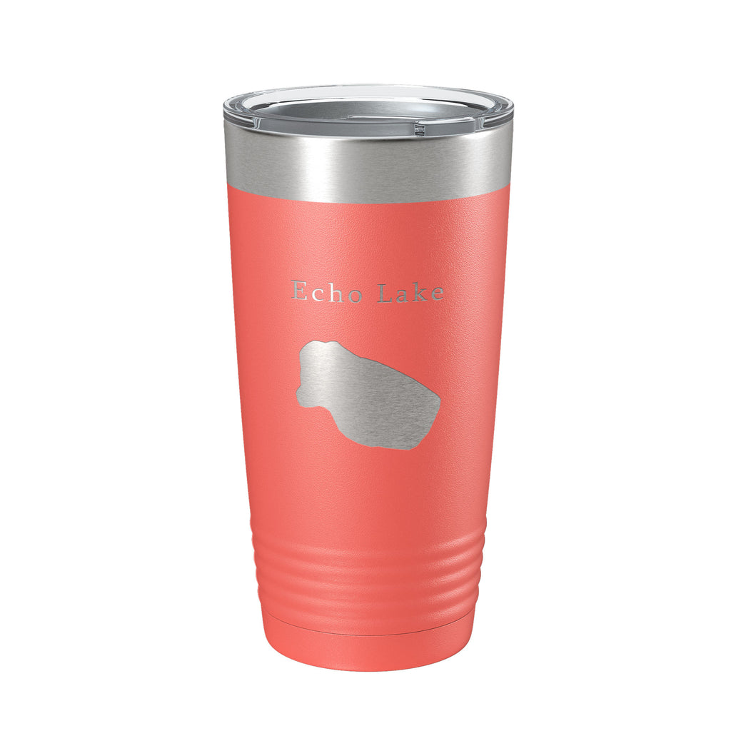 Echo Lake Map Tumbler Travel Mug Insulated Laser Engraved Coffee Cup Colorado 20 oz