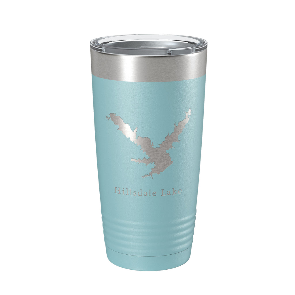 Hillsdale Lake Map Tumbler Travel Mug Insulated Laser Engraved Coffee Cup Kansas 20 oz