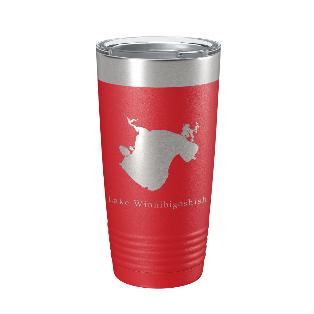 Lake Winnibigoshish Map Tumbler Travel Mug Insulated Laser Engraved Coffee Cup Minnesota 20 oz