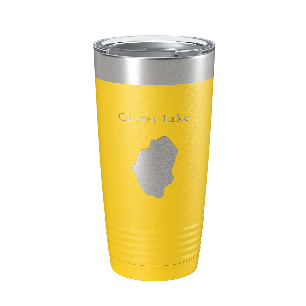 Cecret Lake Secret Map Tumbler Travel Mug Insulated Laser Engraved Coffee Cup Utah 20 oz