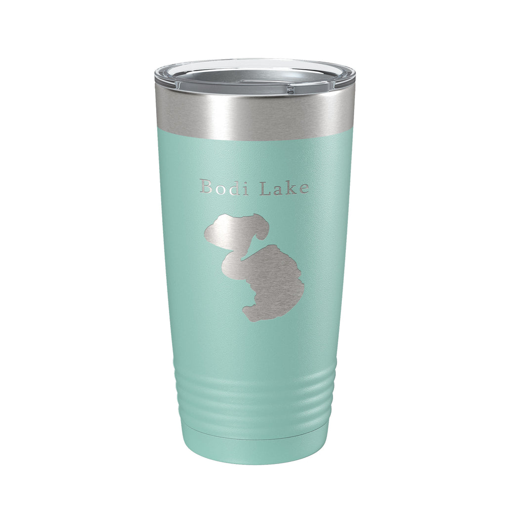 Bodi Lake Map Tumbler Travel Mug Insulated Laser Engraved Coffee Cup Michigan 20 oz