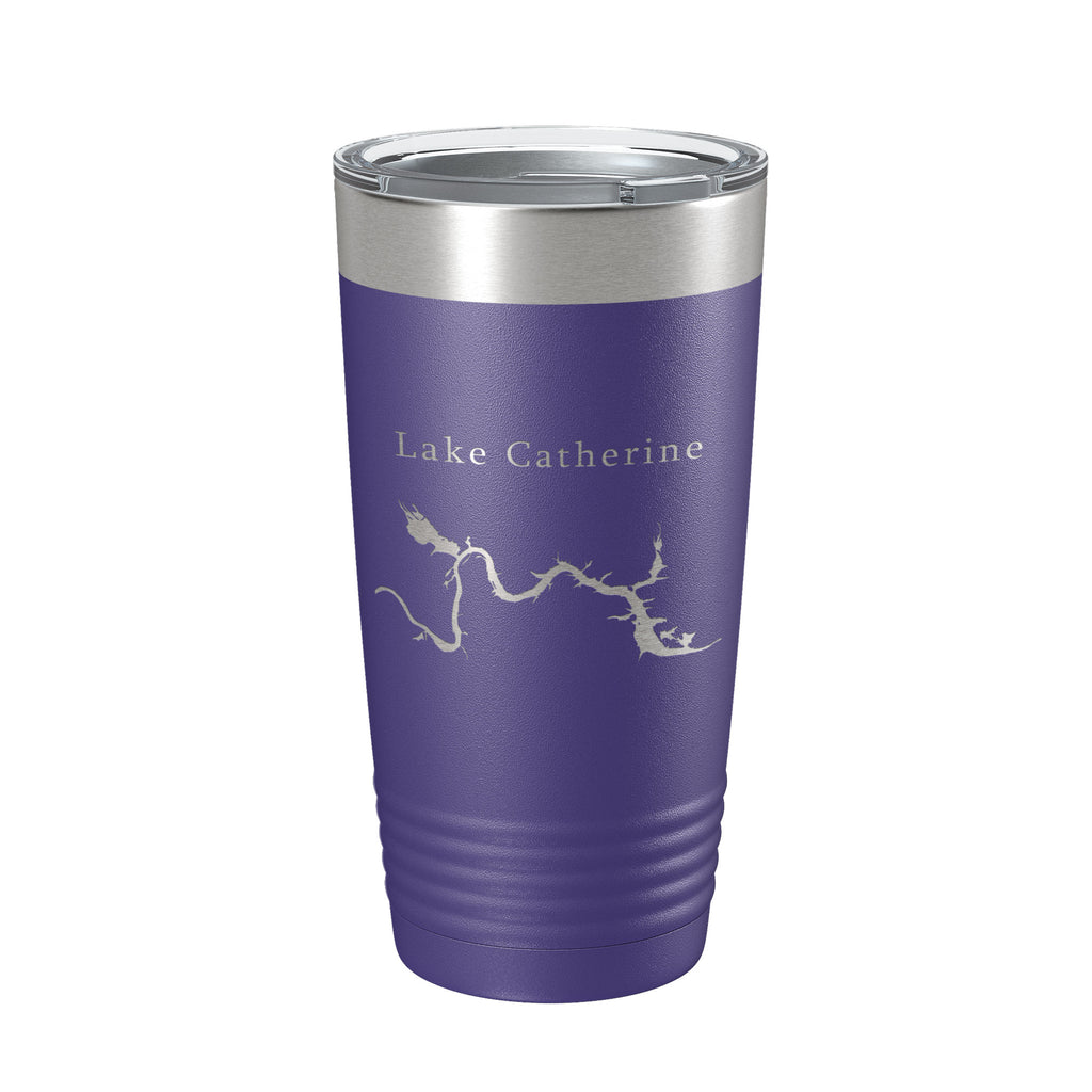 Lake Catherine Map Tumbler Travel Mug Insulated Laser Engraved Coffee Cup Arkansas 20 oz