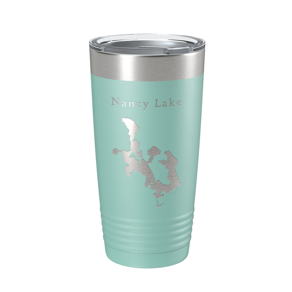 Nancy Lake Map Tumbler Travel Mug Insulated Laser Engraved Coffee Cup Alaska 20 oz
