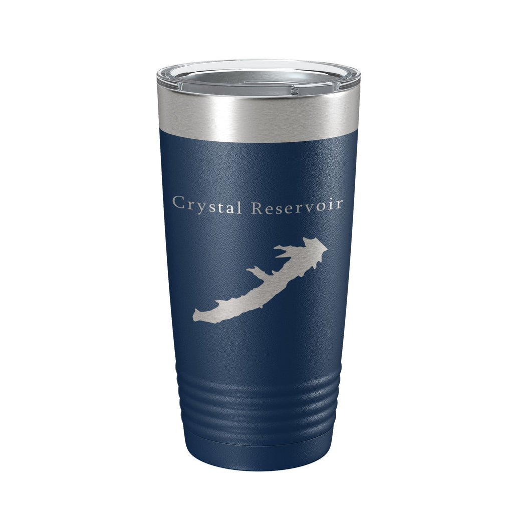 Crystal Reservoir Tumbler Lake Map Travel Mug Insulated Laser Engraved Coffee Cup Colorado 20 oz