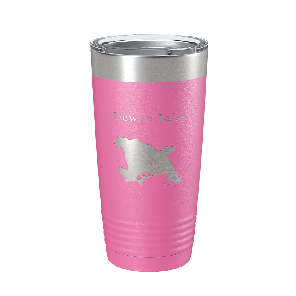 Dewart Lake Map Tumbler Travel Mug Insulated Laser Engraved Coffee Cup Indiana 20 oz
