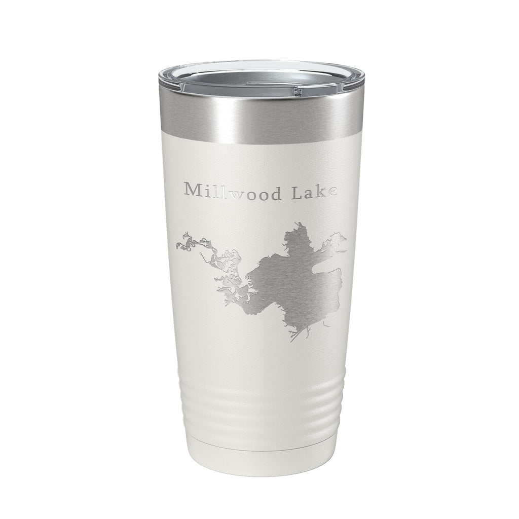 Millwood Lake Map Tumbler Travel Mug Insulated Laser Engraved Coffee Cup Arkansas 20 oz