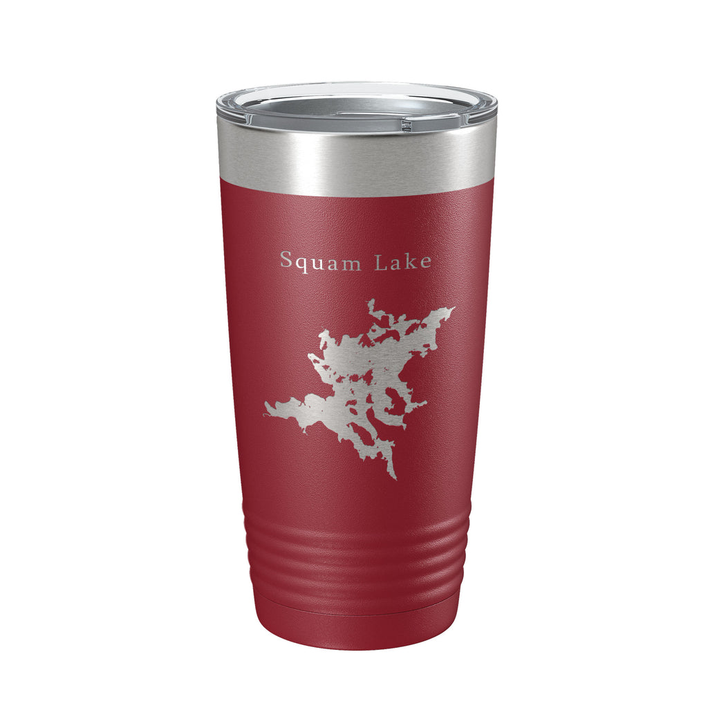 Squam Lake Map Tumbler Travel Mug Insulated Laser Engraved Coffee Cup New Hampshire 20 oz