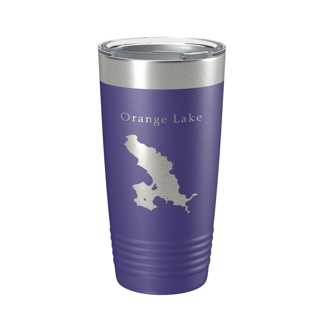 Orange Lake Map Tumbler Travel Mug Insulated Laser Engraved Coffee Cup Florida 20 oz