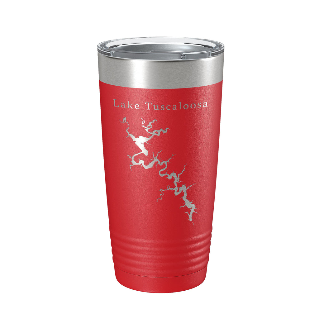 Lake Tuscaloosa Map Tumbler Travel Mug Insulated Laser Engraved Coffee Cup Alabama 20 oz