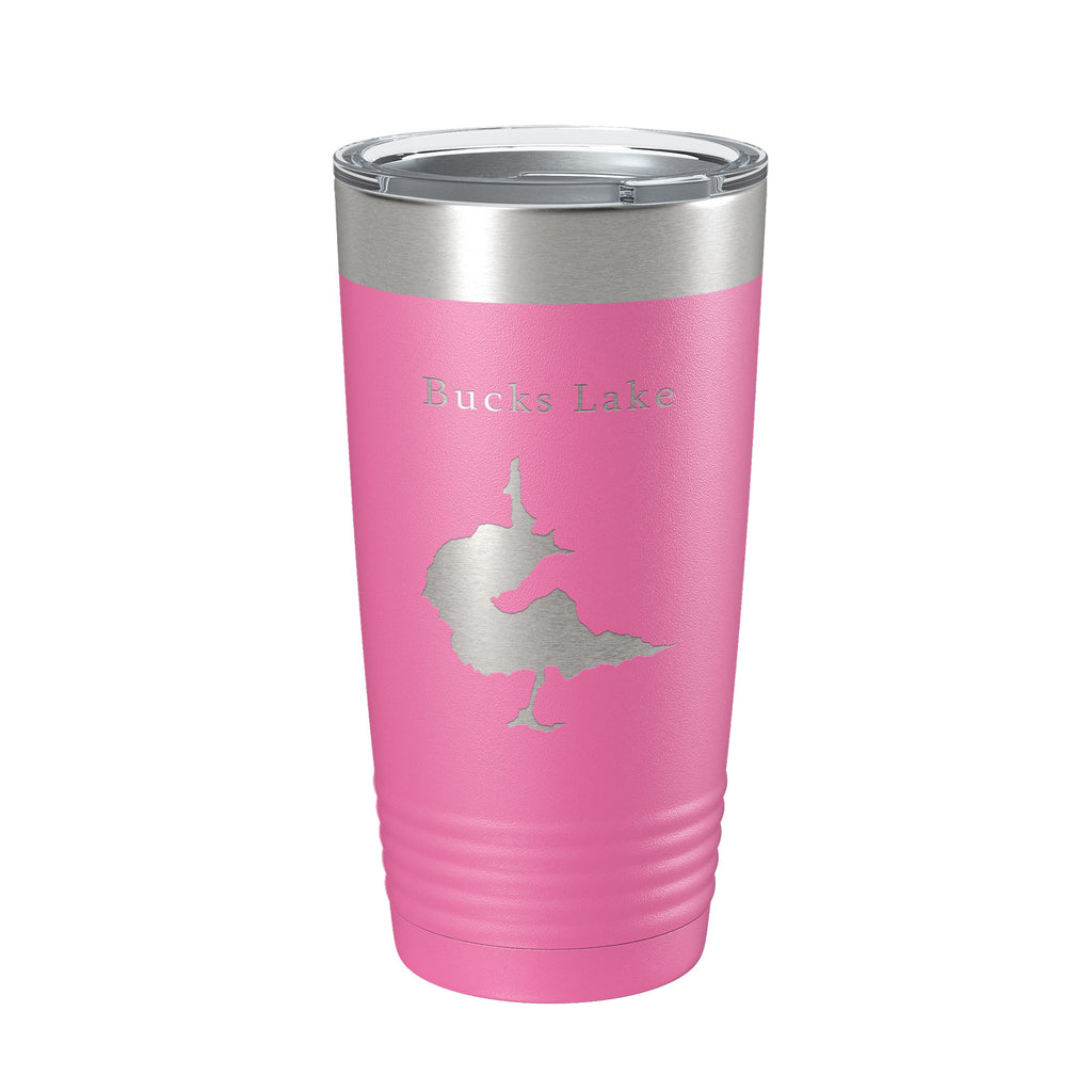 Bucks Lake Map Tumbler Travel Mug Insulated Laser Engraved Coffee Cup California 20 oz