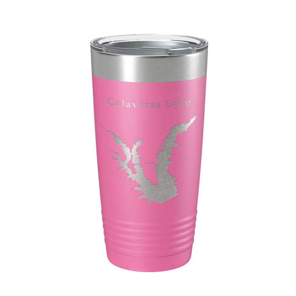 Calaveras Lake Map Tumbler Travel Mug Insulated Laser Engraved Coffee Cup Texas 20 oz