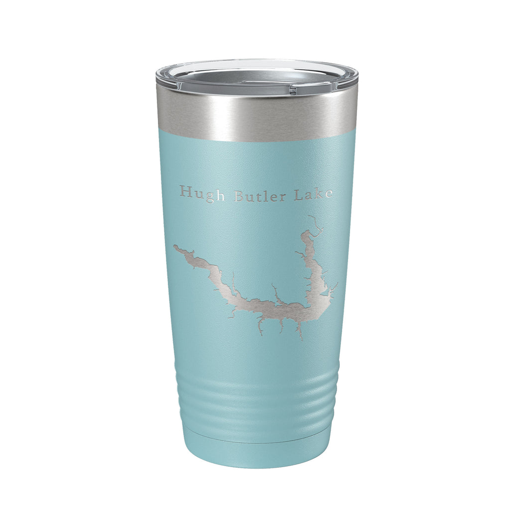Hugh Butler Lake Map Tumbler Travel Mug Insulated Laser Engraved Coffee Cup Red Willow Reservoir Nebraska 20 oz