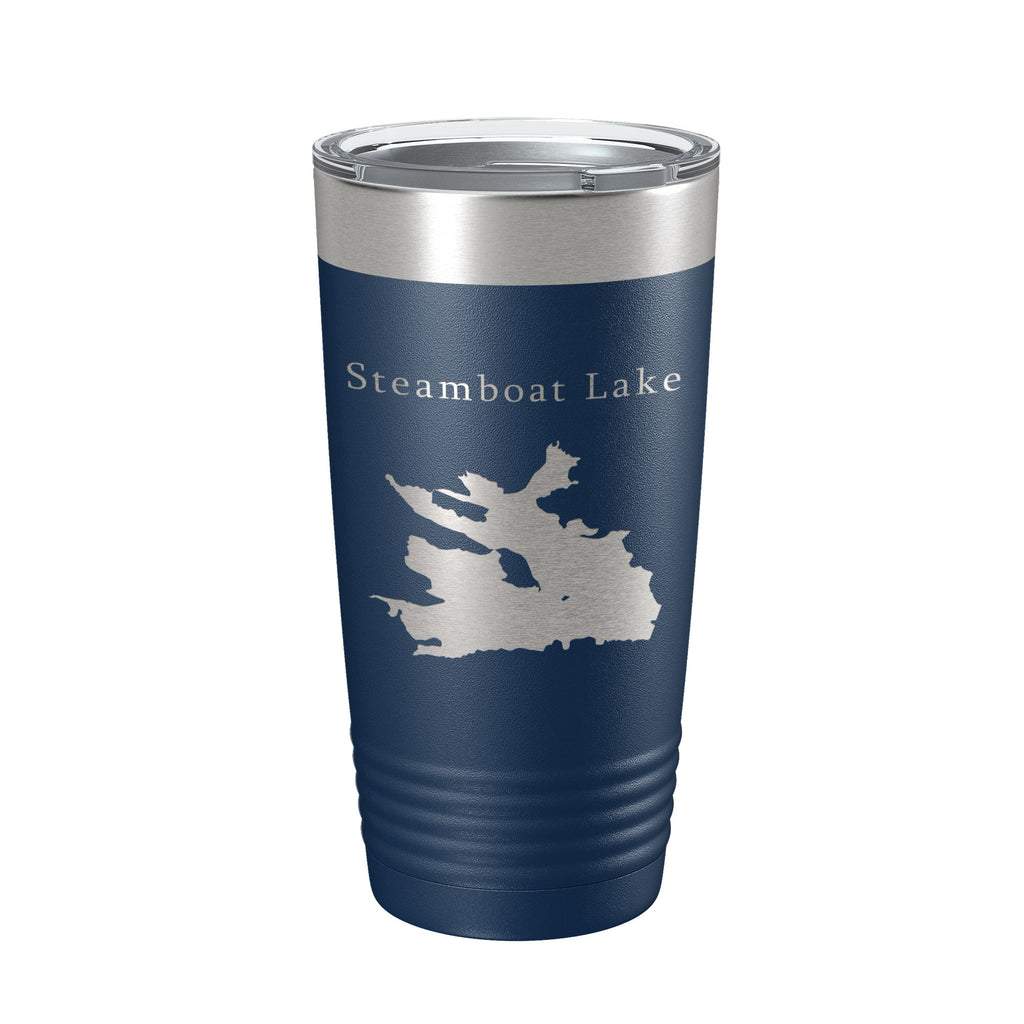 Steamboat Lake Map Tumbler Travel Mug Insulated Laser Engraved Coffee Cup Colorado 20 oz