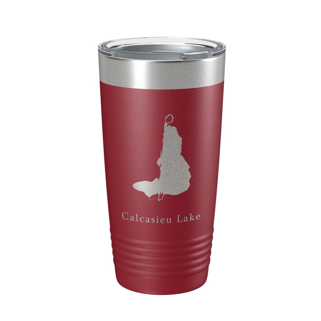 Calcasieu Lake Map Tumbler Travel Mug Insulated Laser Engraved Coffee Cup Louisiana 20 oz