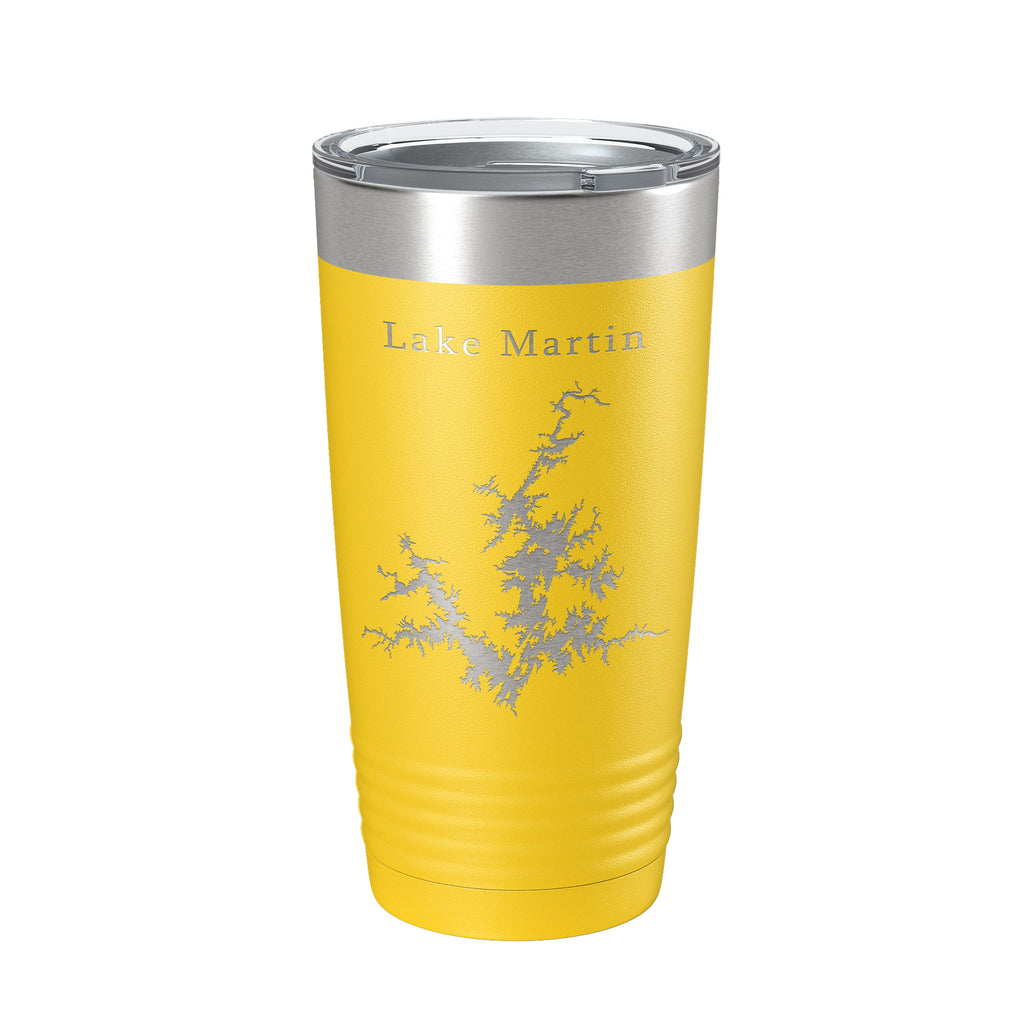 Lake Martin Map Tumbler Travel Mug Insulated Laser Engraved Coffee Cup Alabama 20 oz
