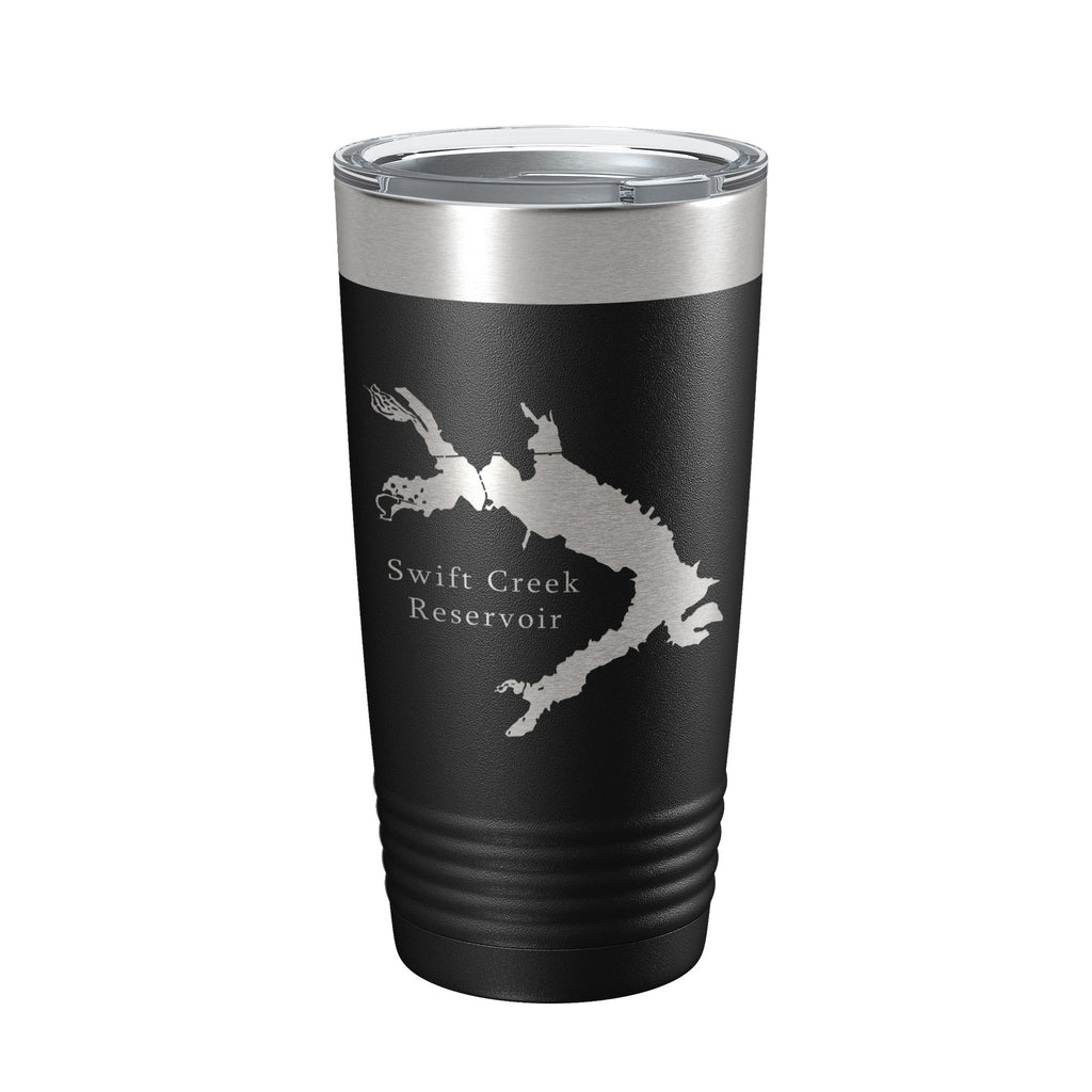 Swift Creek Reservoir Tumbler Lake Map Travel Mug Insulated Laser Engraved Coffee Cup Virginia 20 oz