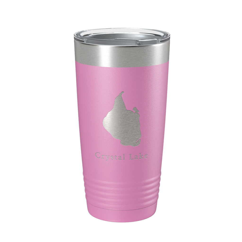 Crystal Lake Map Tumbler Travel Mug Insulated Laser Engraved Coffee Cup Connecticut 20 oz