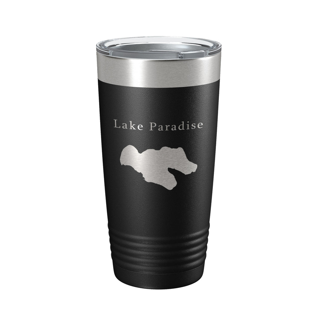 Lake Paradise Map Tumbler Travel Mug Insulated Laser Engraved Coffee Cup Michigan 20 oz