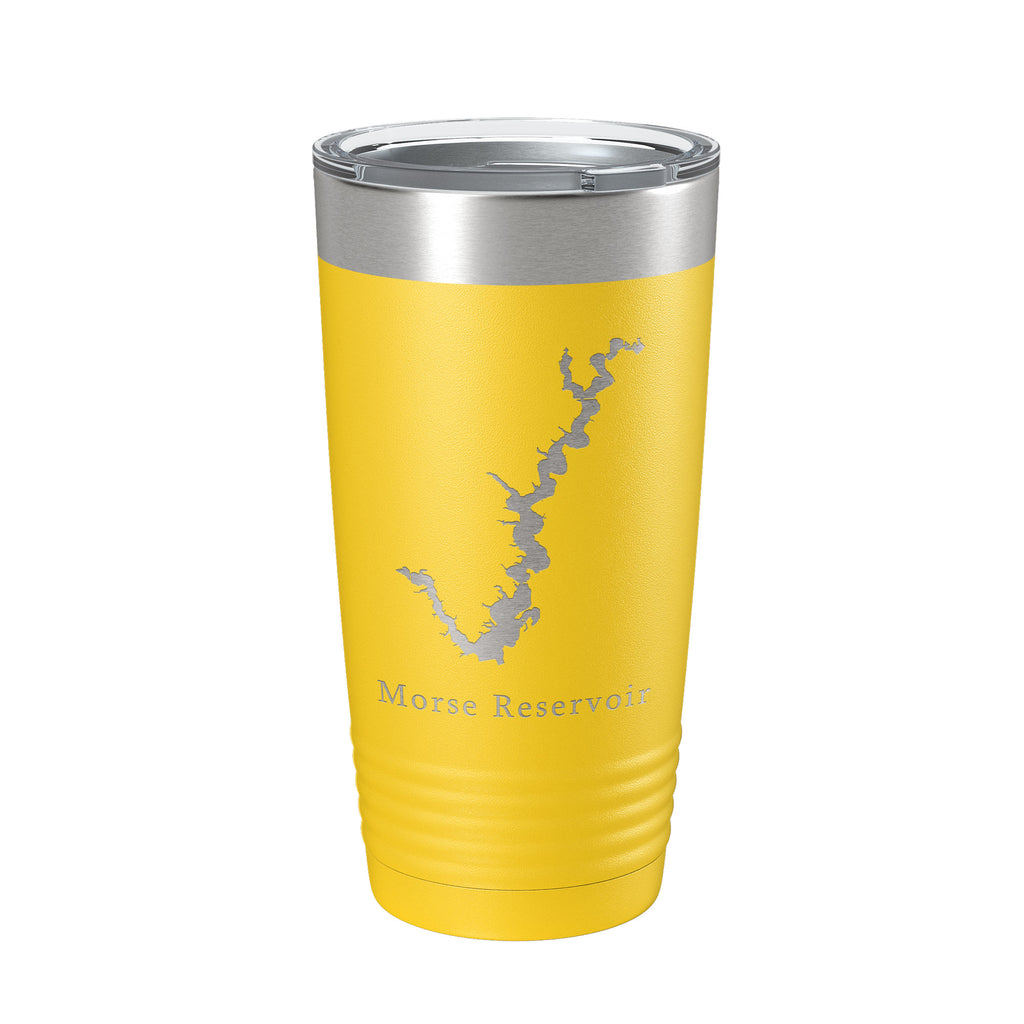 Morse Reservoir Tumbler Lake Map Travel Mug Insulated Laser Engraved Coffee Cup Indiana 20 oz