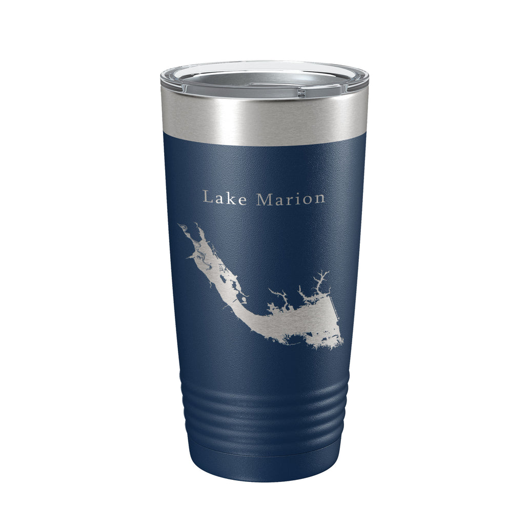 Lake Marion Map Tumbler Travel Mug Insulated Laser Engraved Coffee Cup South Carolina 20 oz
