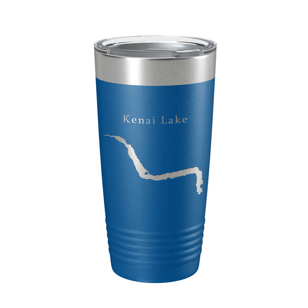 Kenai Lake Map Tumbler Travel Mug Insulated Laser Engraved Coffee Cup Alaska 20 oz