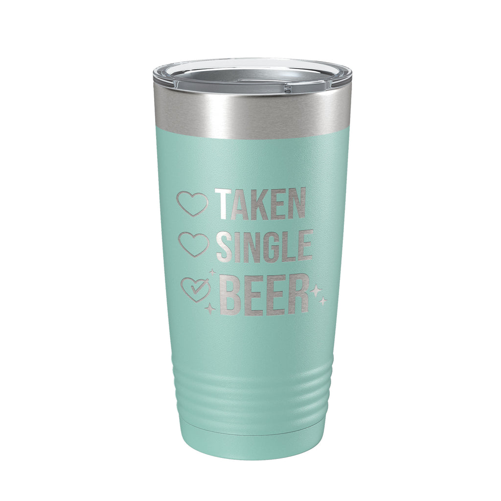 Valentine's Day Funny Tumbler Checklist Galentine's Gift Travel Mug Taken Single Beer Insulated Laser Engraved Coffee Cup 20 oz