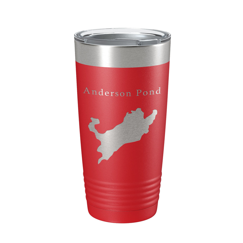 Anderson Pond Tumbler Lake Map Travel Mug Insulated Laser Engraved Coffee Cup Connecticut 20 oz