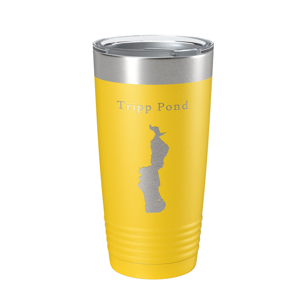 Tripp Pond Tumbler Lake Map Travel Mug Insulated Laser Engraved Coffee Cup Maine 20 oz