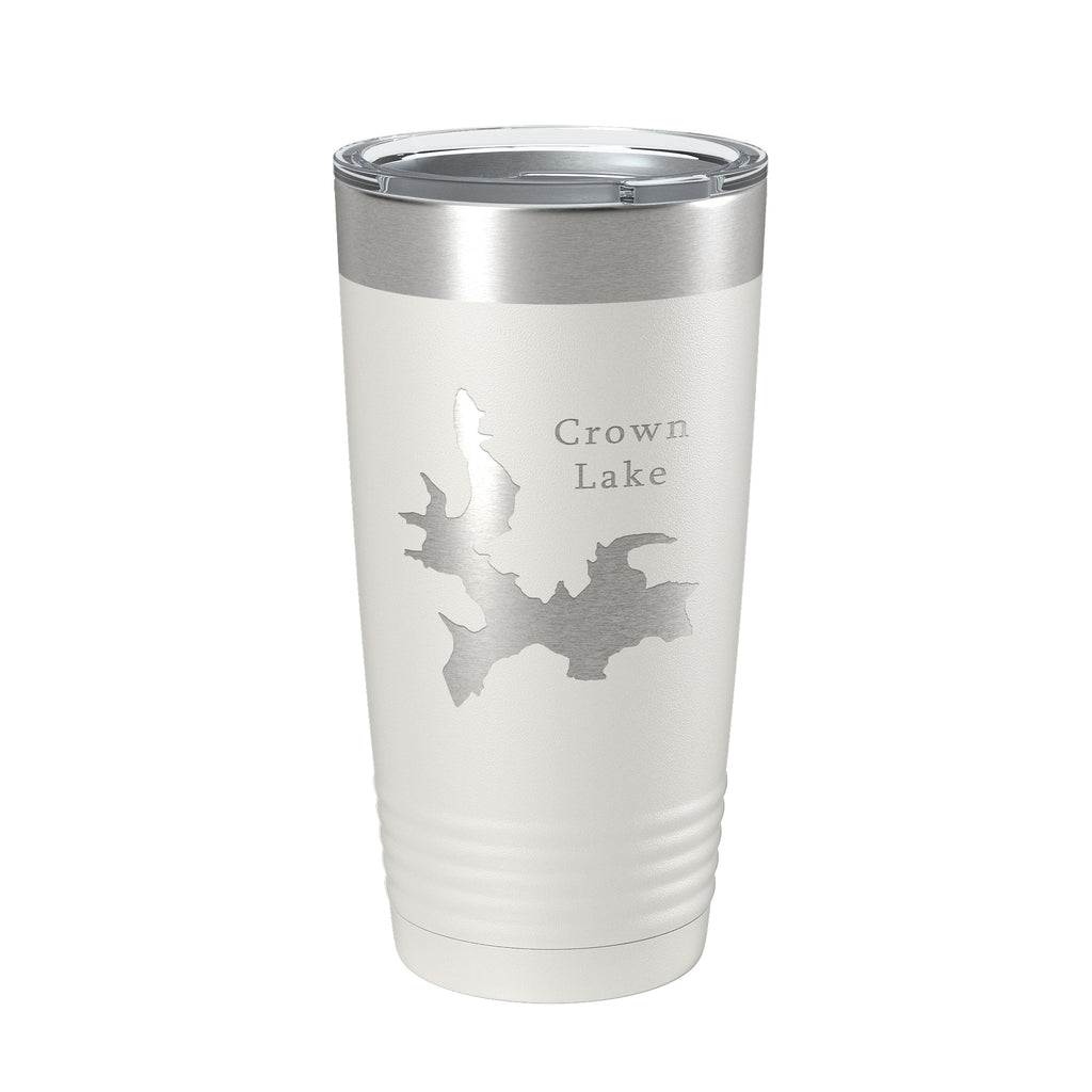 Crown Lake Map Tumbler Travel Mug Insulated Laser Engraved Coffee Cup Arkansas 20 oz