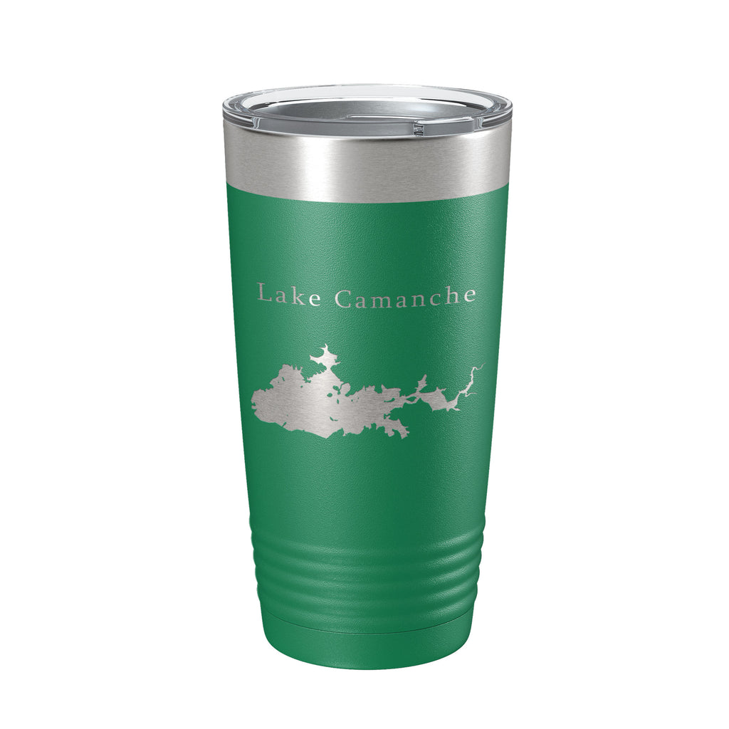 Lake Camanche Map Tumbler Travel Mug Insulated Laser Engraved Coffee Cup California 20 oz