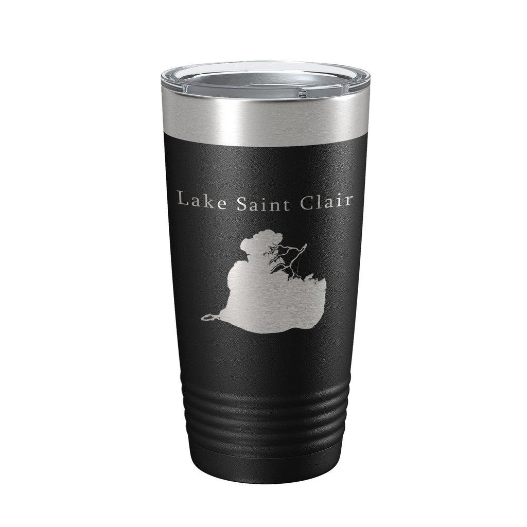 Lake Saint Clair Map Tumbler Travel Mug Insulated Laser Engraved Coffee Cup Michigan Ontario 20 oz