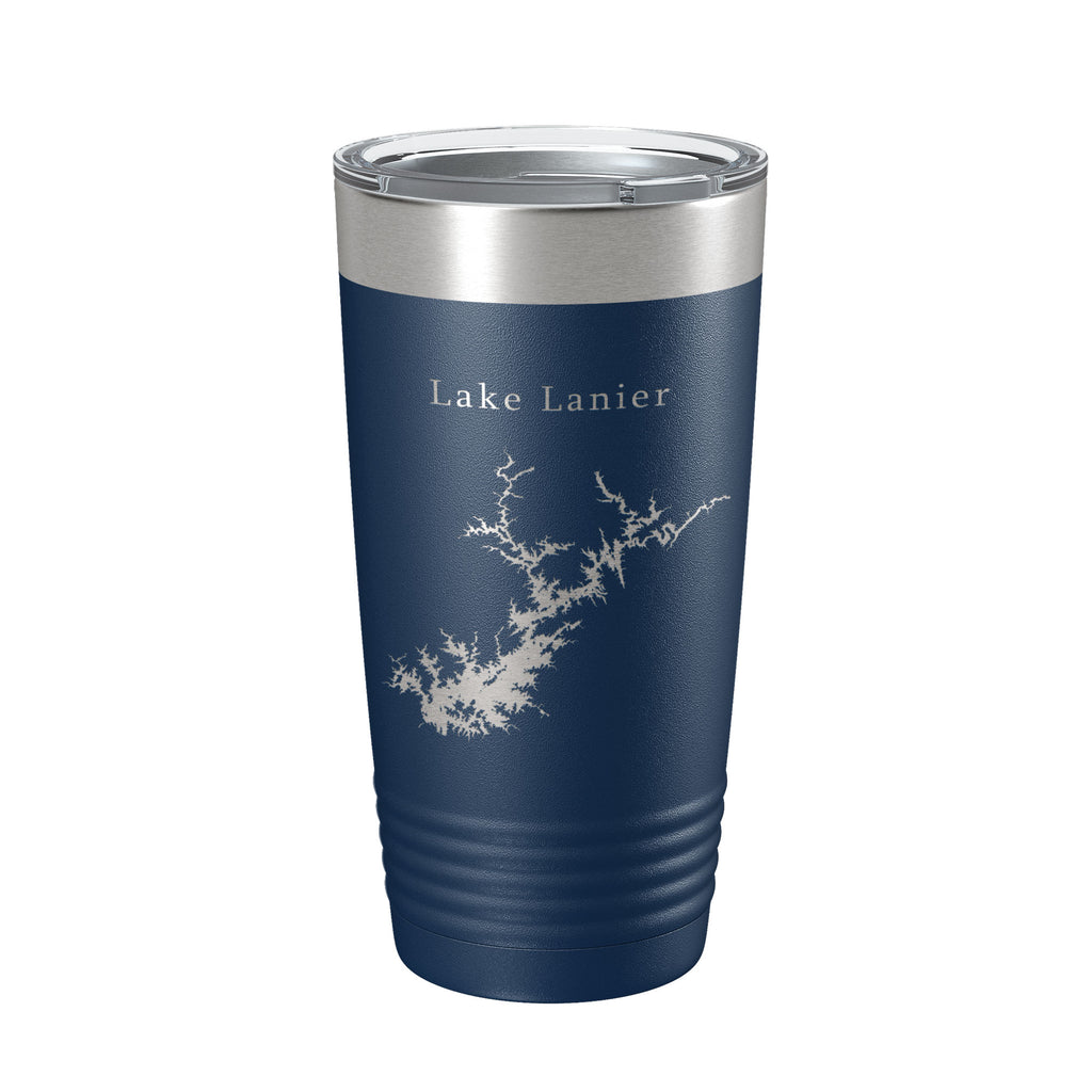 Lake Lanier Map Tumbler Travel Mug Insulated Laser Engraved Coffee Cup Sidney Georgia 20 oz