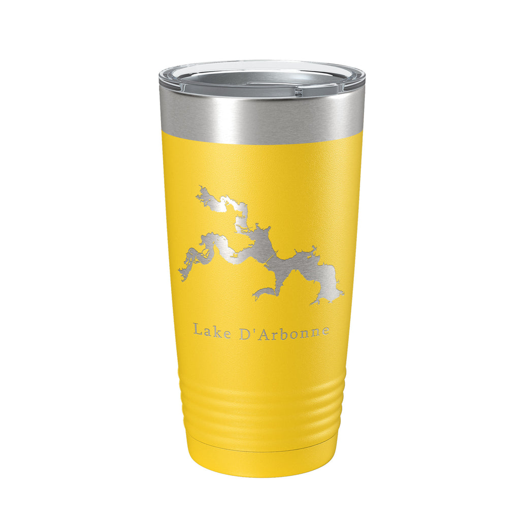 Lake D'Arbonne Map Tumbler Travel Mug Insulated Laser Engraved Coffee Cup Louisiana 20 oz