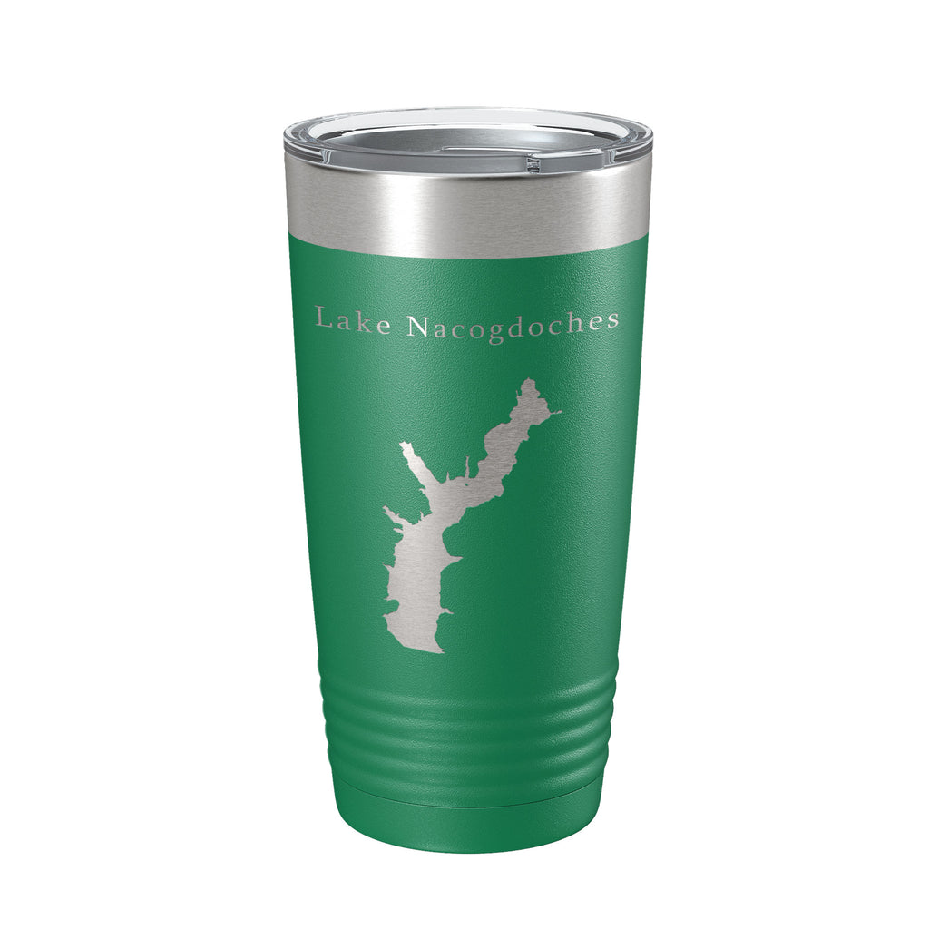 Lake Nacogdoches Map Tumbler Travel Mug Insulated Laser Engraved Coffee Cup Texas 20 oz