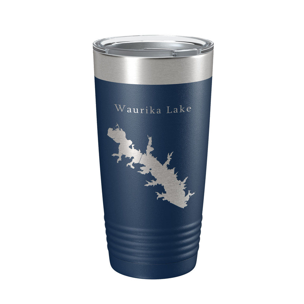 Waurika Lake Map Tumbler Travel Mug Insulated Laser Engraved Coffee Cup Oklahoma 20 oz