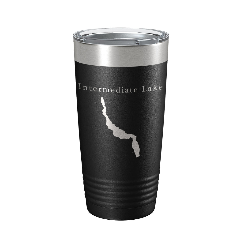 Intermediate Lake Map Tumbler Travel Mug Insulated Laser Engraved Coffee Cup Michigan 20 oz