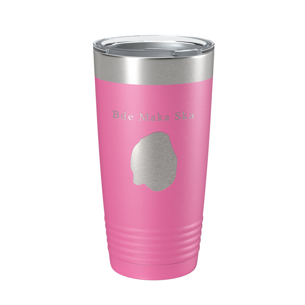 Bde Maka Ska Tumbler Lake Map Travel Mug Insulated Laser Engraved Coffee Cup Minnesota 20 oz