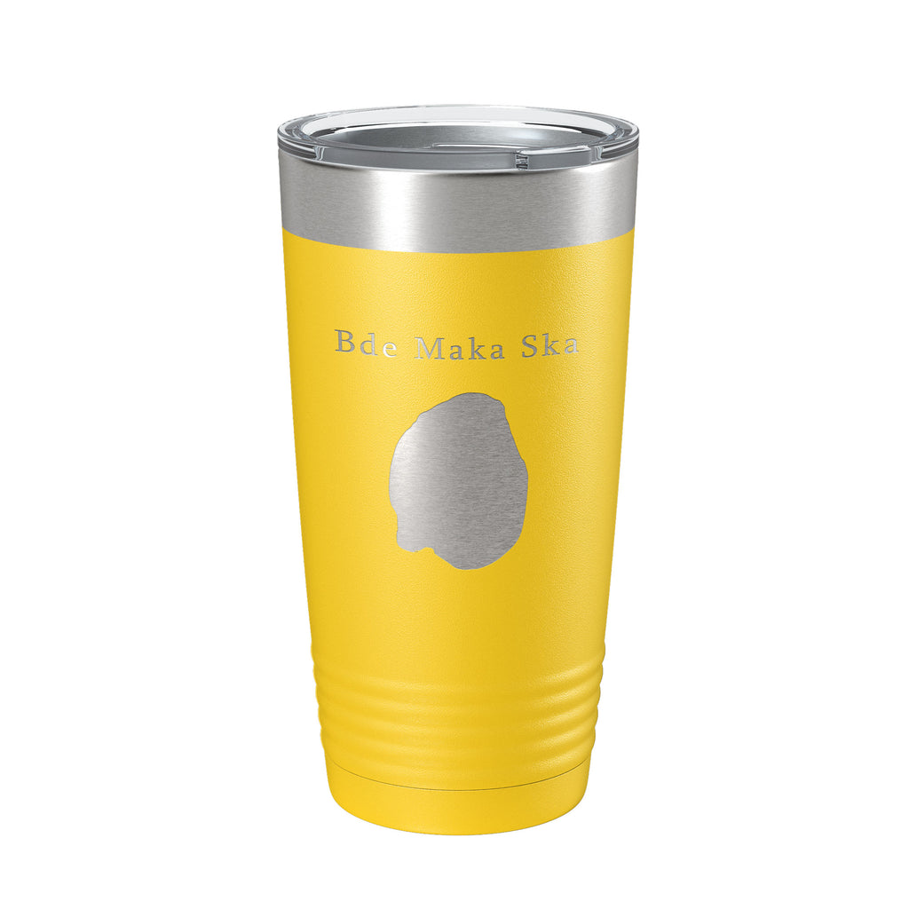 Bde Maka Ska Tumbler Lake Map Travel Mug Insulated Laser Engraved Coffee Cup Minnesota 20 oz