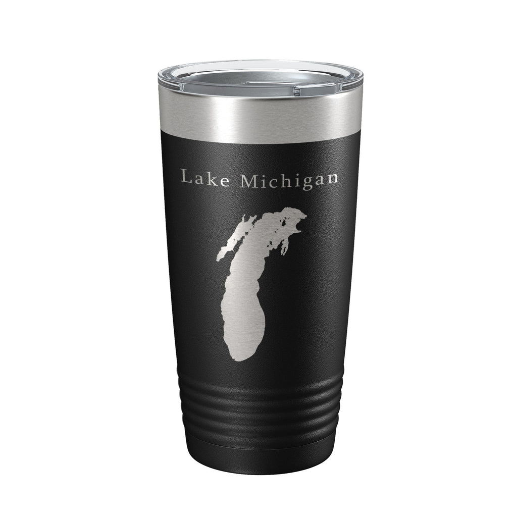 Lake Michigan Map Tumbler Travel Mug Insulated Laser Engraved Coffee Cup Illinois Wisconsin Indiana Michigan 20 oz