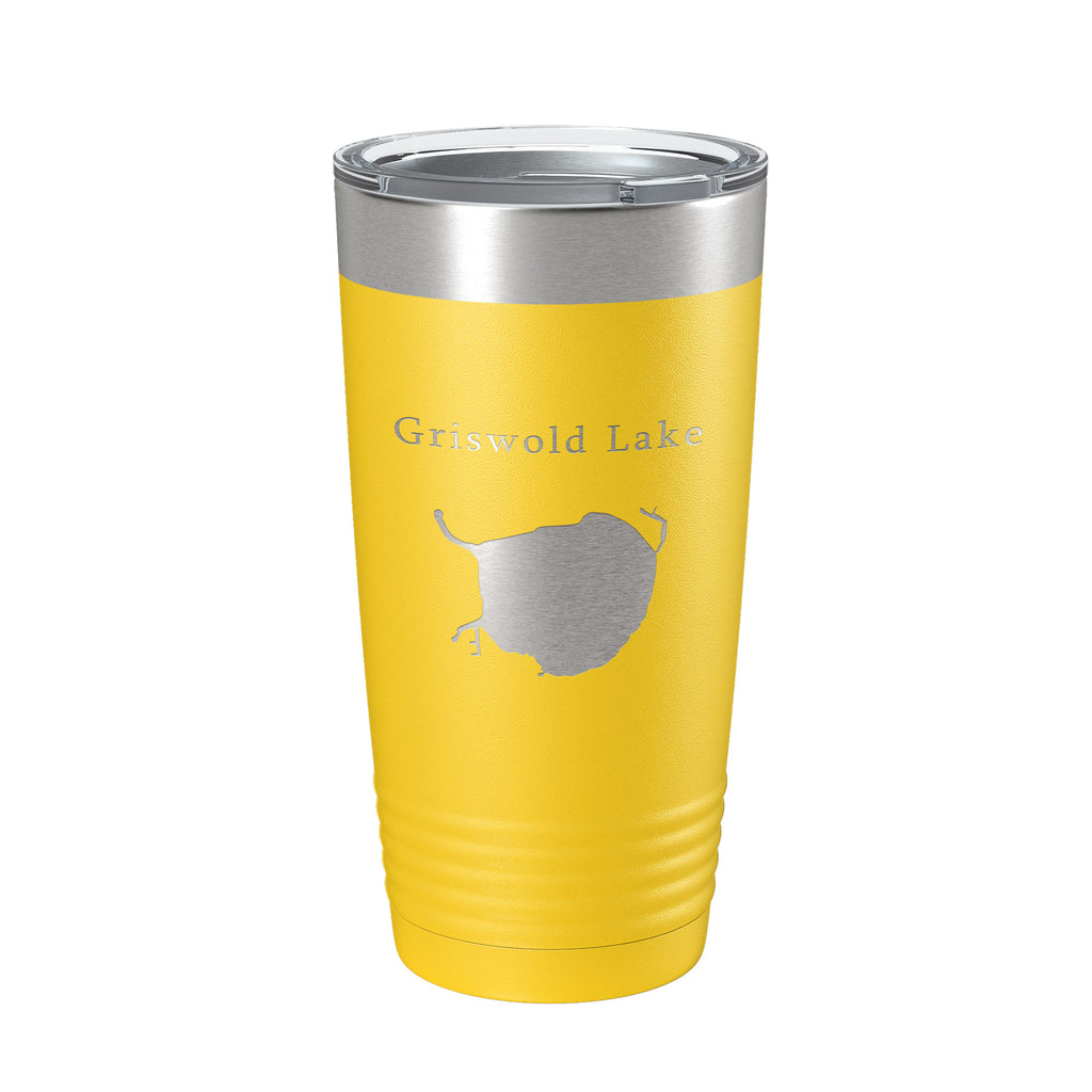 Griswold Lake Map Tumbler Travel Mug Insulated Laser Engraved Coffee Cup Illinois 20 oz