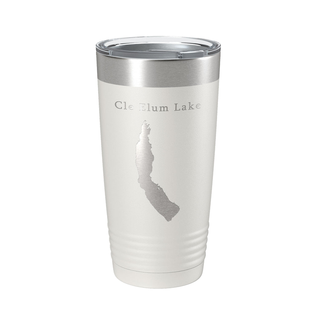 Cle Elum Lake Map Tumbler Travel Mug Insulated Laser Engraved Coffee Cup Washington 20 oz