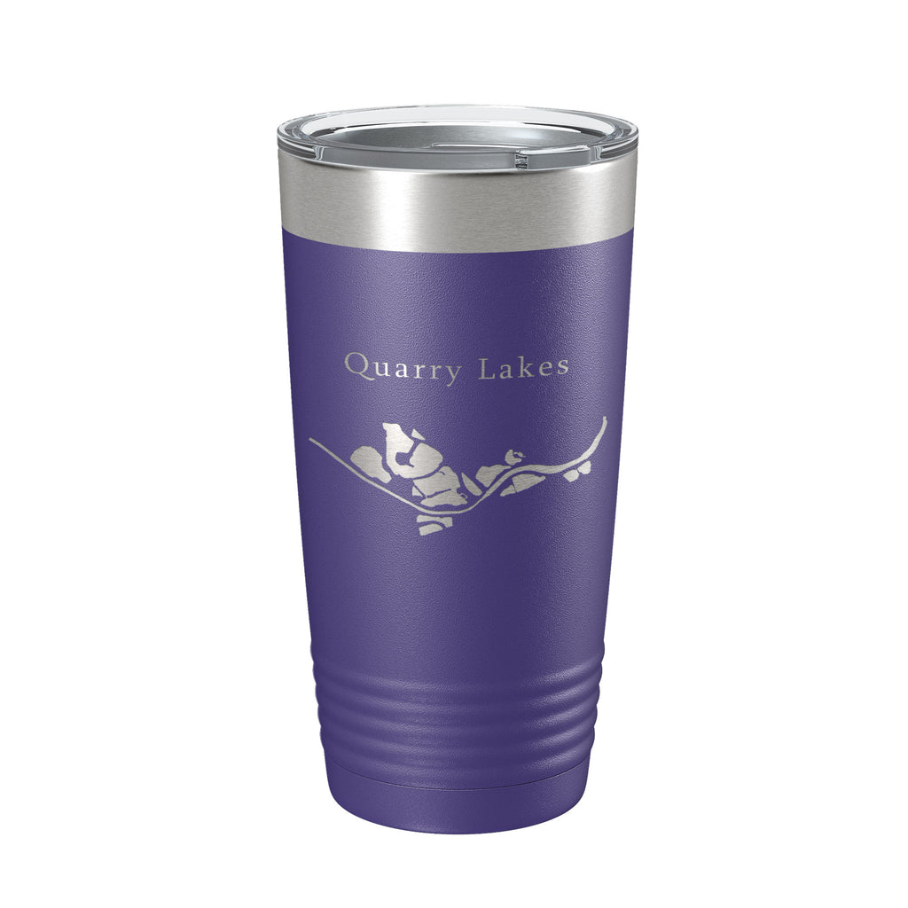 Quarry Lakes Map Tumbler Travel Mug Insulated Laser Engraved Coffee Cup Fremont California 20 oz