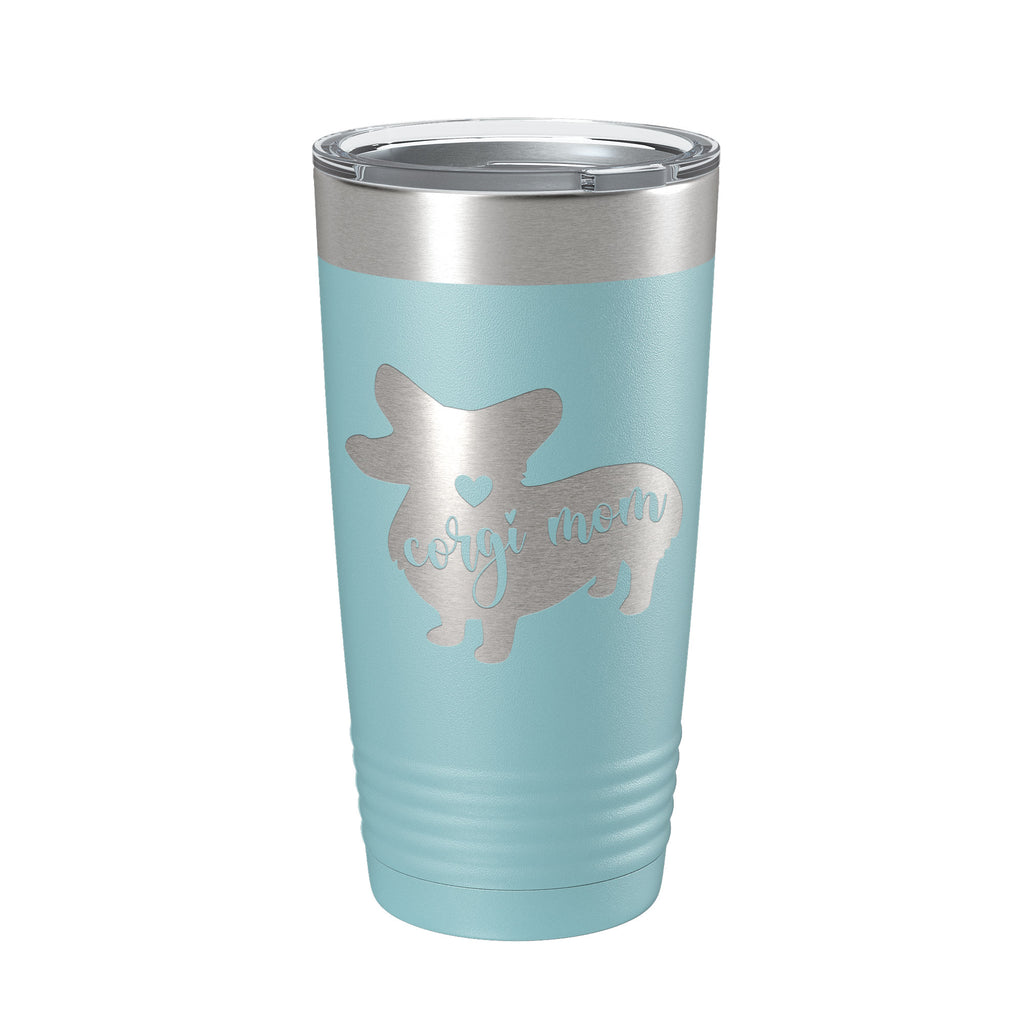 Corgi Mom Tumbler Dog Travel Mug Gift Insulated Laser Engraved Coffee Cup 20 oz