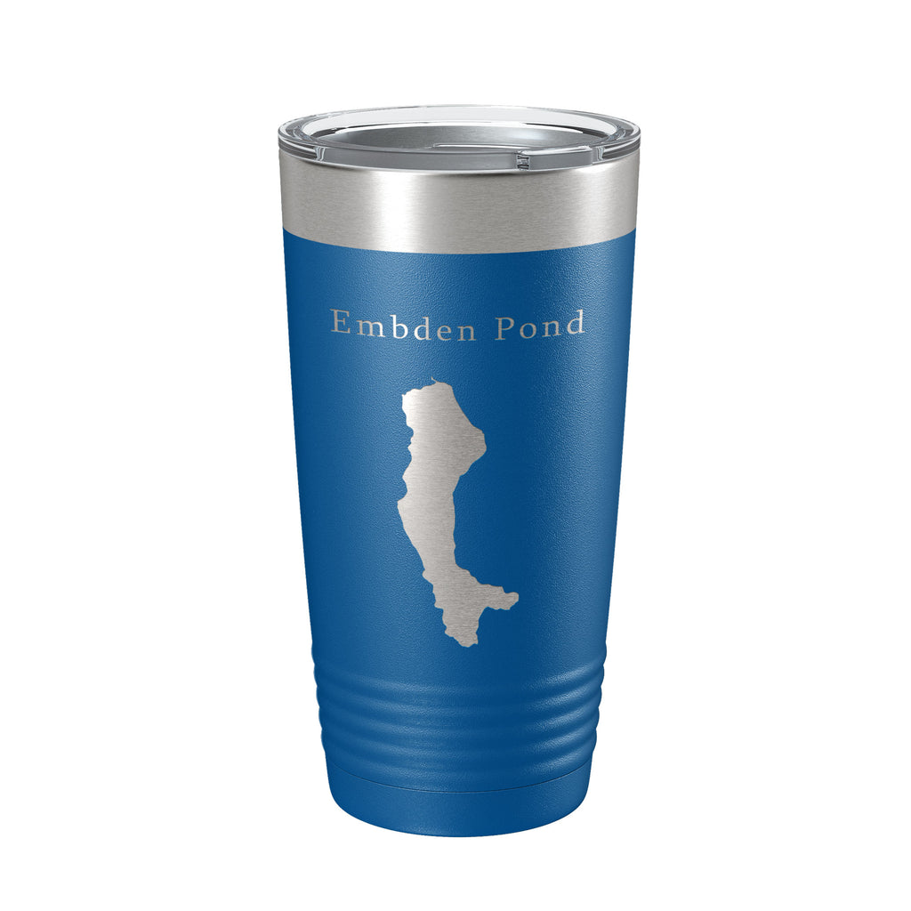 Embden Pond Tumbler Lake Map Travel Mug Insulated Laser Engraved Coffee Cup Maine 20 oz