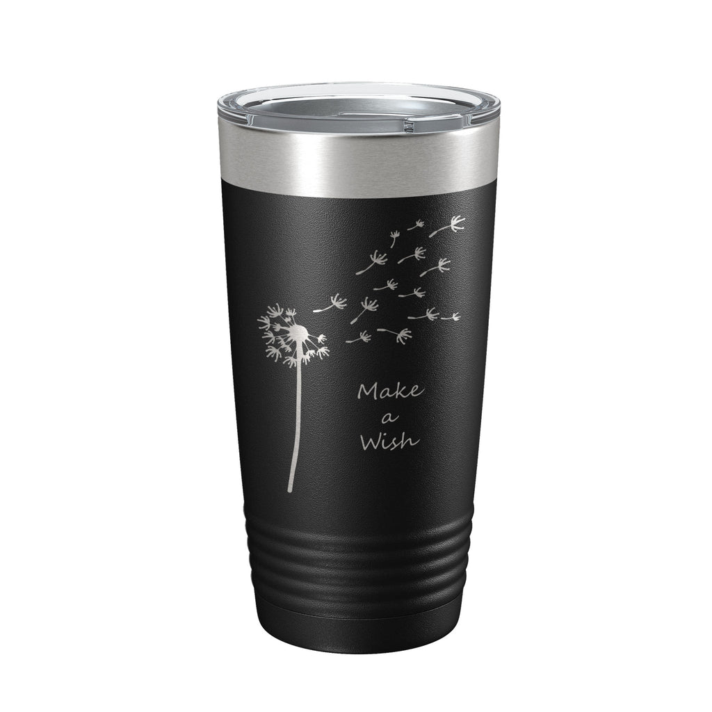 Dandelion Make A Wish Tumbler Travel Mug Gift Mom Daughter Her Women Girls Insulated Laser Engraved Coffee Cup 20 oz