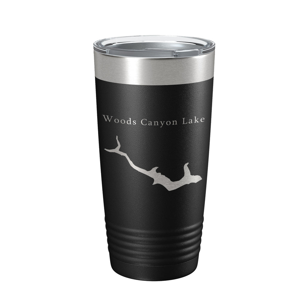 Woods Canyon Lake Map Tumbler Travel Mug Insulated Laser Engraved Coffee Cup Arizona 20 oz