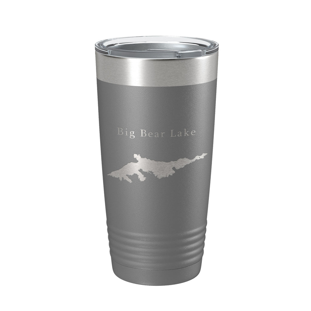 Big Bear Lake Map Tumbler Travel Mug Insulated Laser Engraved Coffee Cup California 20 oz