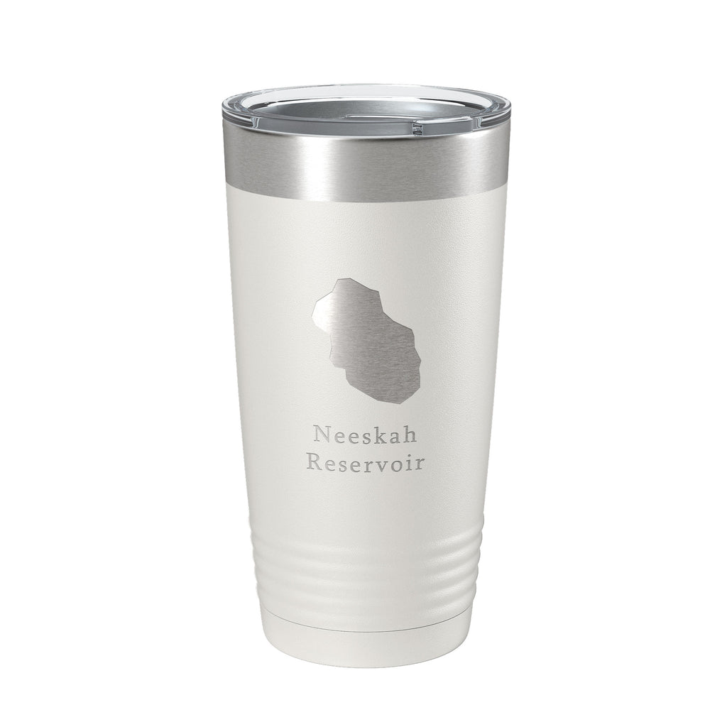Neeskah Reservoir Tumbler Lake Map Travel Mug Insulated Laser Engraved Coffee Cup Colorado 20 oz