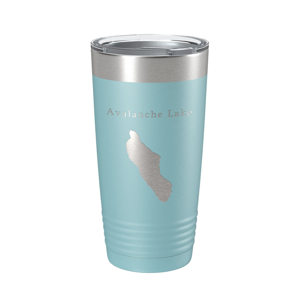 Avalanche Lake Map Tumbler Travel Mug Insulated Laser Engraved Coffee Cup Montana 20 oz